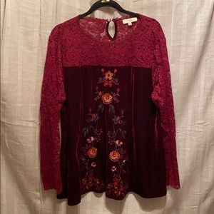 Velour Lace Top